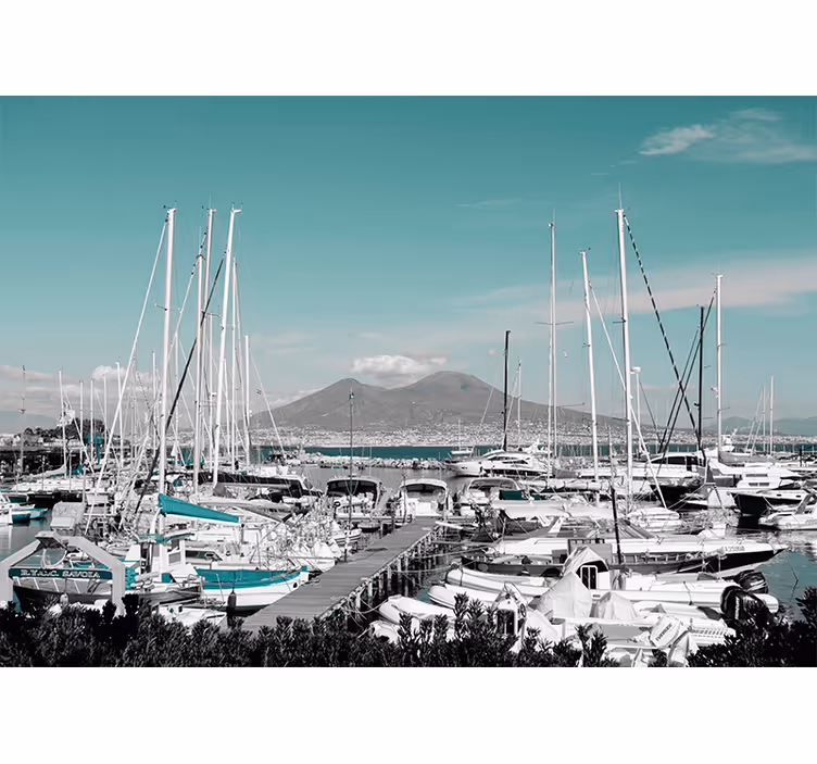 Rullgardin vardagsrum vesuvius neapel landskap - Tenstickers