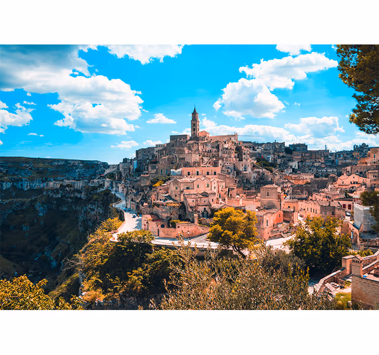 Rullgardin vardagsrum matera stadslandskap - Tenstickers