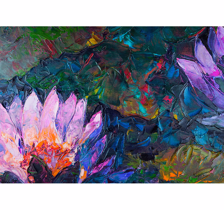 Rullgardin vardagsrum oljemålning lotus - Tenstickers
