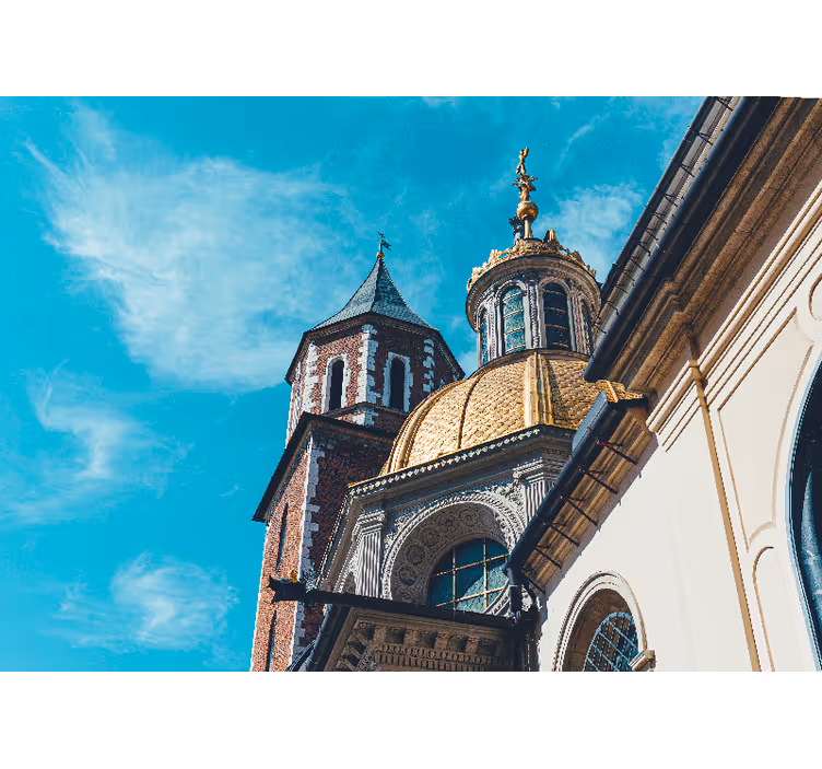 Rullgardin vardagsrum utsikt över wawel - Tenstickers