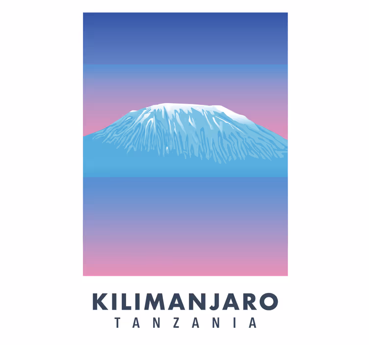 Rullgardin vardagsrum kilimanjaro retro canvas - Tenstickers
