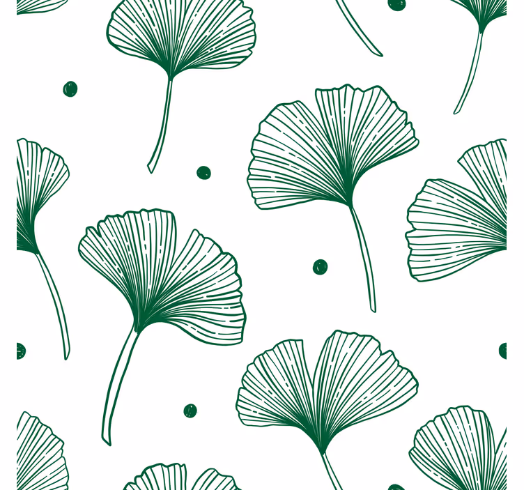 Rullgardin vardagsrum stora ginkgo gröna löv - Tenstickers