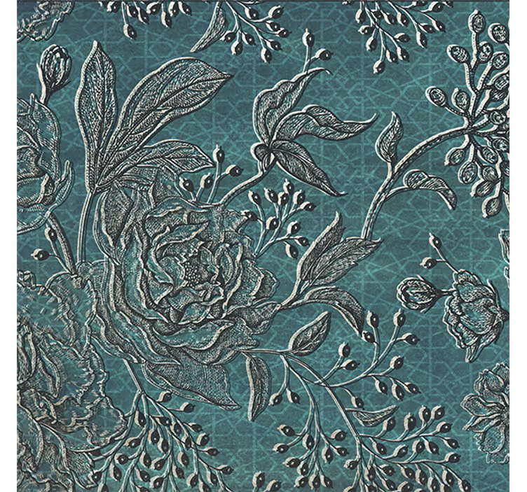 Rullgardin vardagsrum oriental flora - Tenstickers