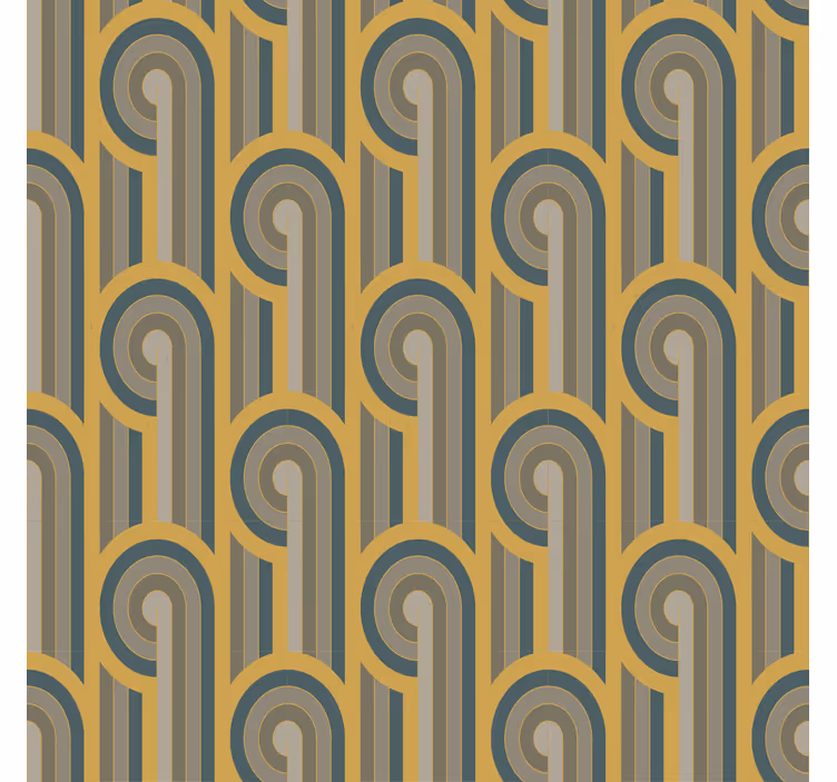 Rullgardin vardagsrum geometriska former i art deco stil - Tenstickers
