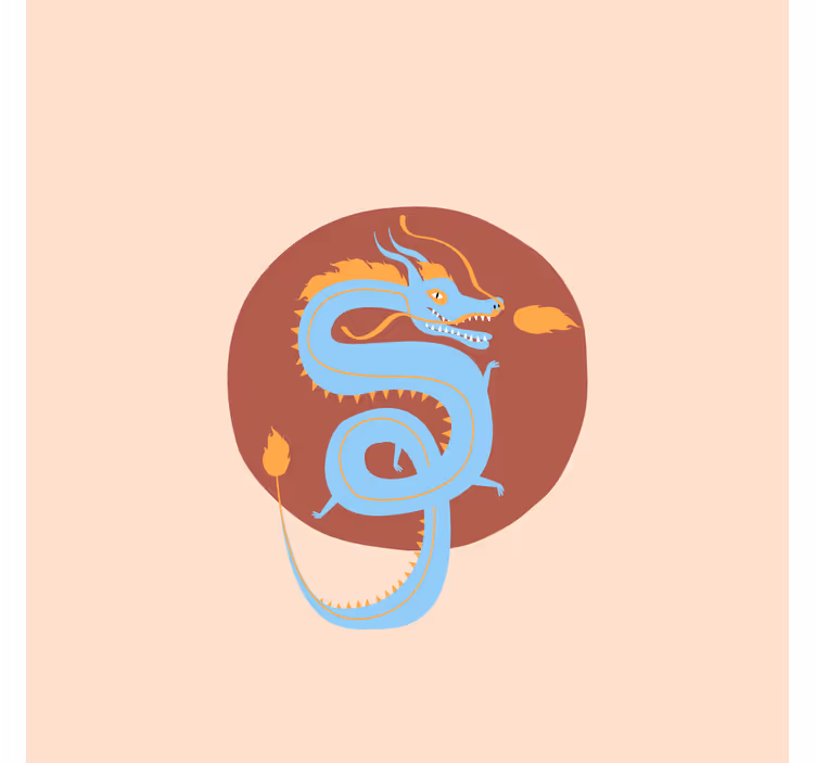 Rullgardin vardagsrum ljusblå drake - Tenstickers
