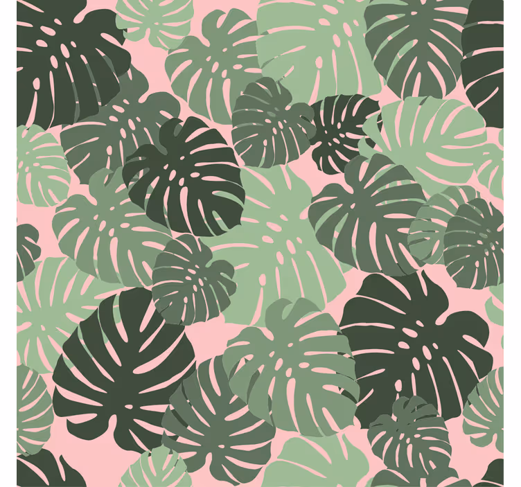 Rullgardin vardagsrum monstera blad rosa färg - Tenstickers