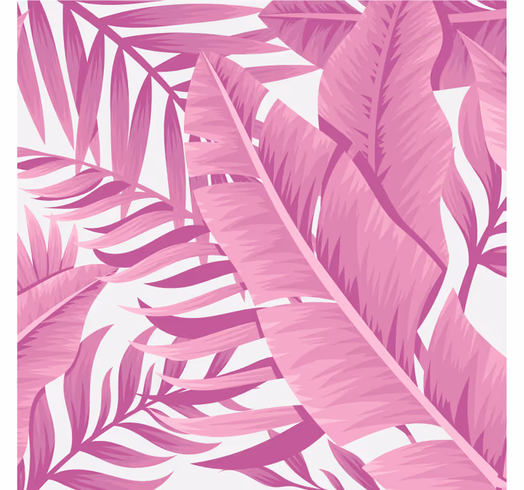 Rullgardin vardagsrum tropiska rosa palmblad - Tenstickers