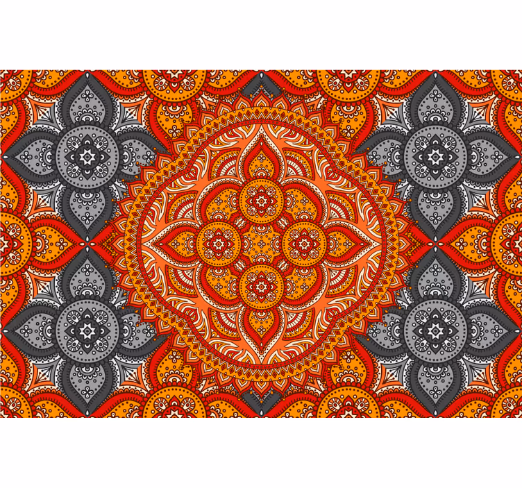 Rullgardin vardagsrum mandala konst av henna - Tenstickers