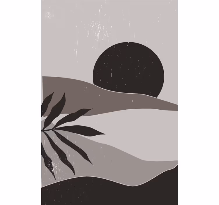 Rullgardin vardagsrum svart och vit solnedgång öken - Tenstickers