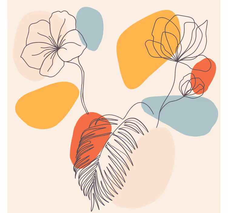 Rullgardin vardagsrum botanisk väggkonst - Tenstickers