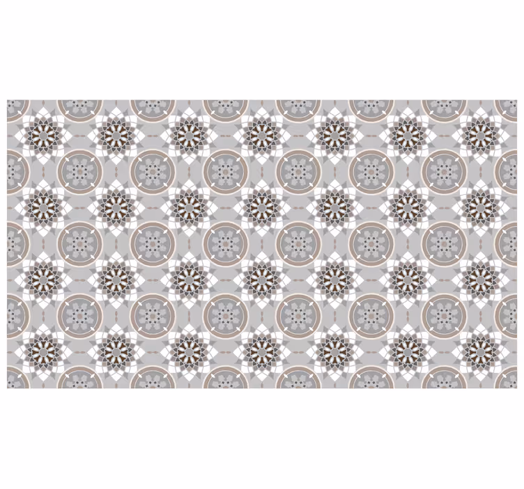 Rullgardin grå golvblommat tile - Tenstickers