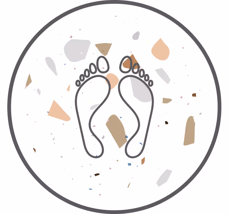 Vit rullgardin med terrazzo fotavtryck - Tenstickers
