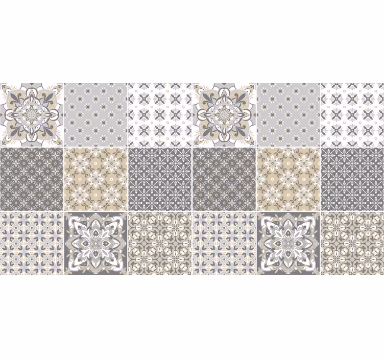 Rullgardin beige marockanskt kakelmotiv - Tenstickers
