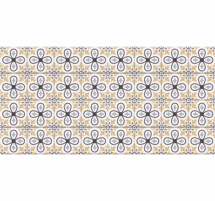 Rullgardin beige köksretroplattor - Tenstickers