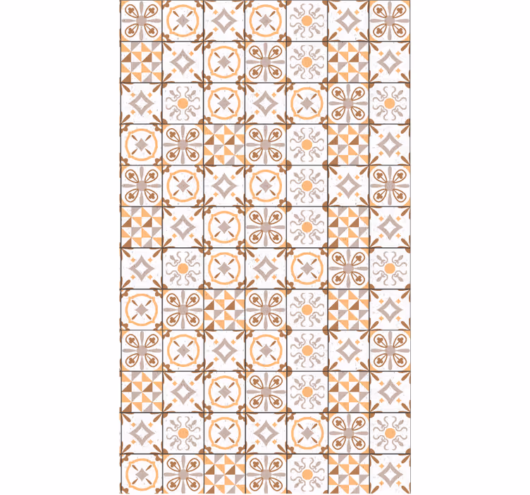 Rullgardin beige bruna rutor motiv - Tenstickers