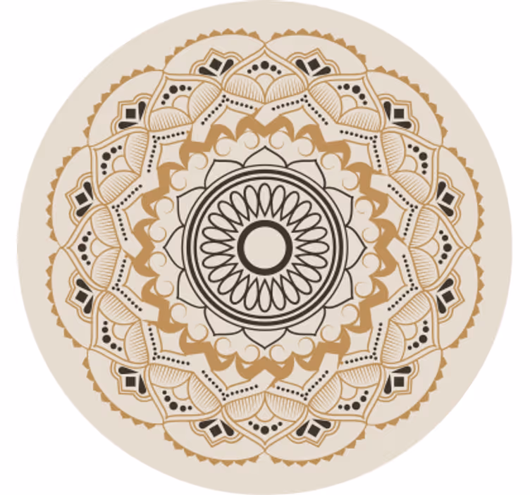 Rullgardin beige mandala cirkeldesign - Tenstickers