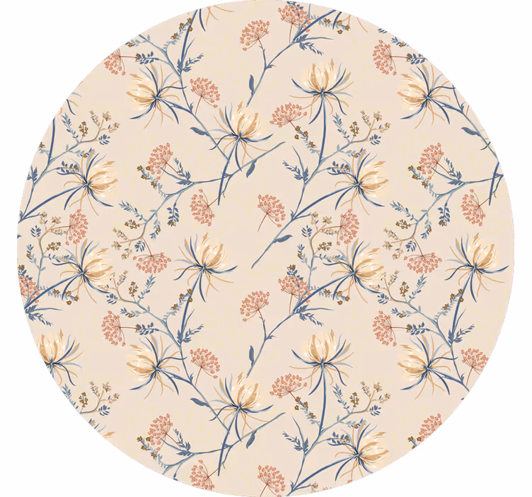 Rullgardin beige botanisk blomsterdesign - Tenstickers