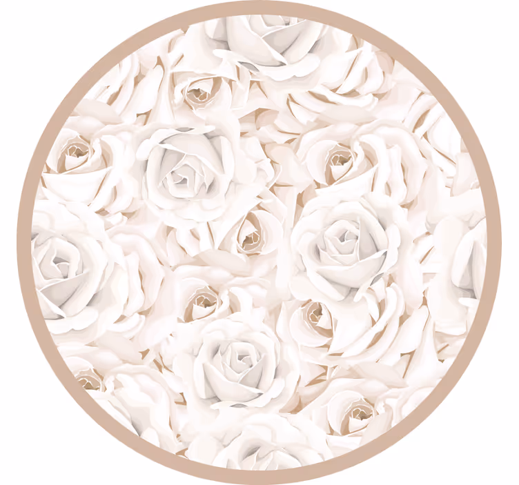 Rullgardin beige eleganta vita rosor - Tenstickers