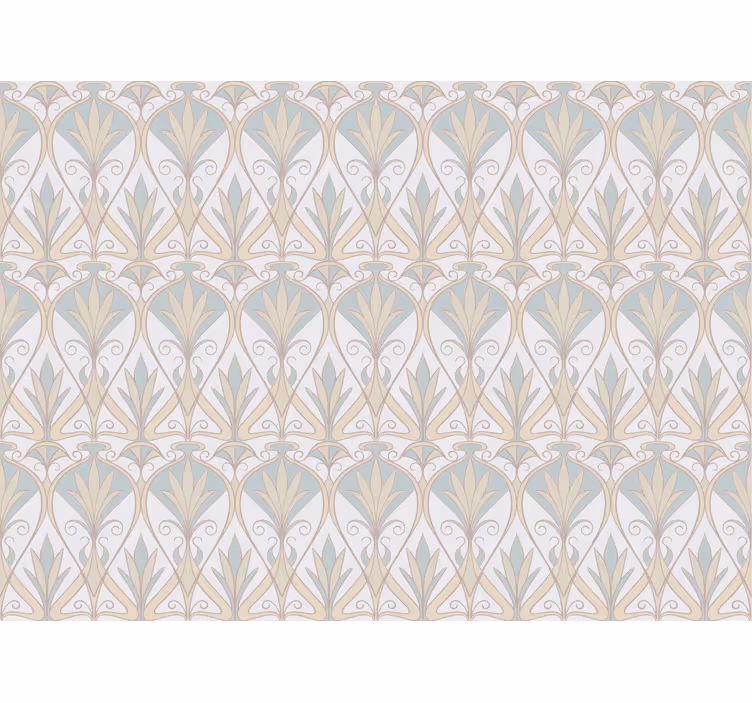 Rullgardin beige botanisk retro blommönster - Tenstickers