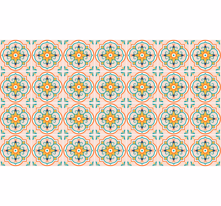 Rullgardin beige fyrkantig färgglad design - Tenstickers