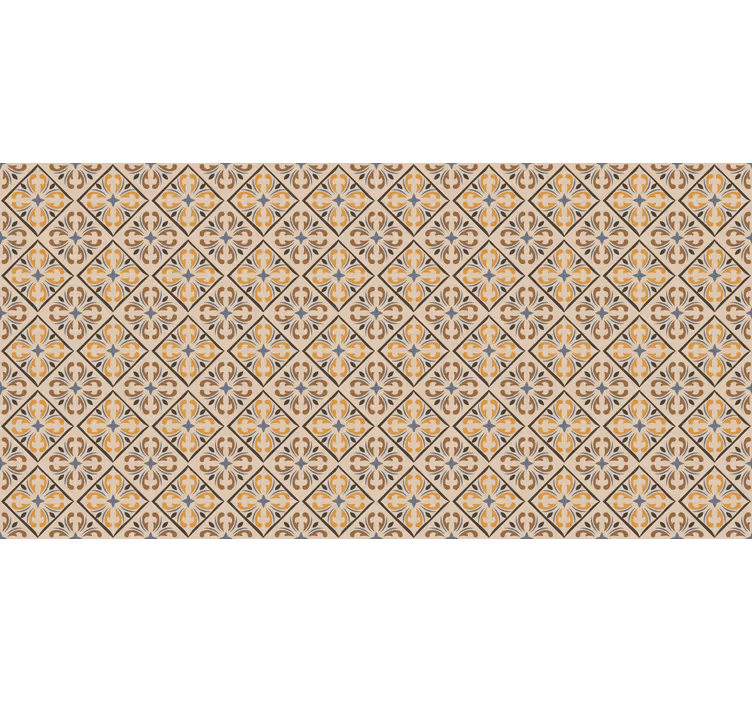 Rullgardin beige med guld och buet barockmönster - Tenstickers