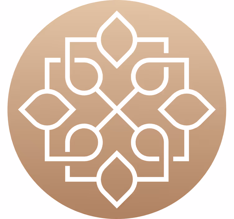 Rullgardin beige enkel geometrisk linjer mandala design - Tenstickers