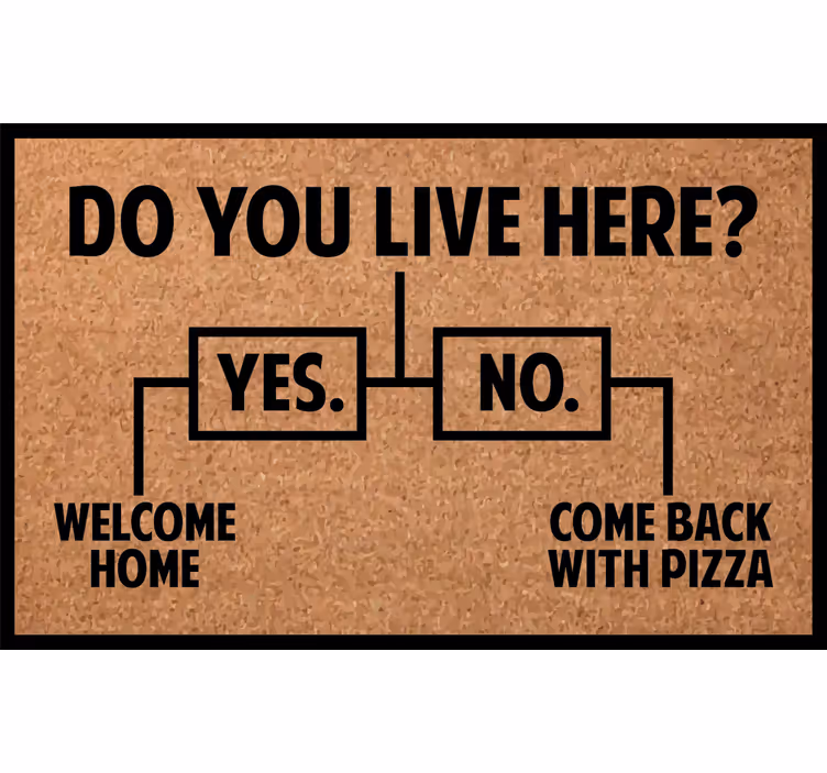 Rullgardin beige bor du här pizza - Tenstickers
