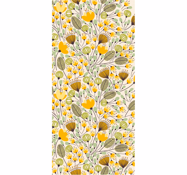 Rullgardin sovrum gul blommig spets - Tenstickers