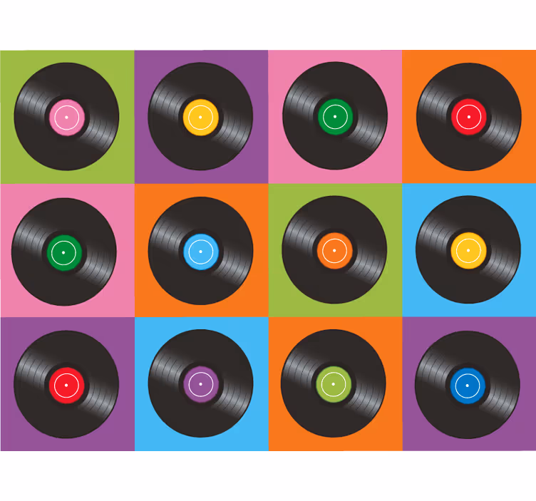 Rullgardin sovrum köks vinyl diskplattor - Tenstickers