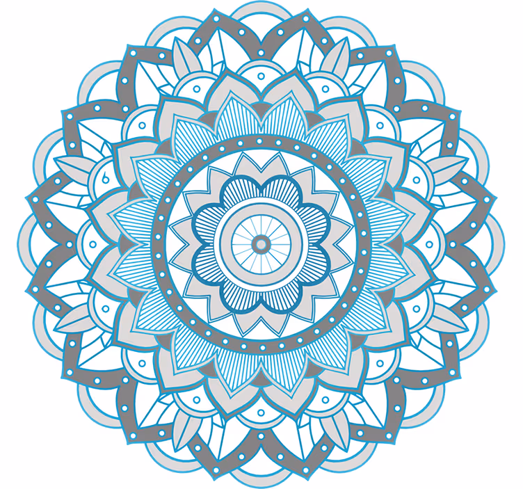 Rullgardin sovrum blå mandala design - Tenstickers