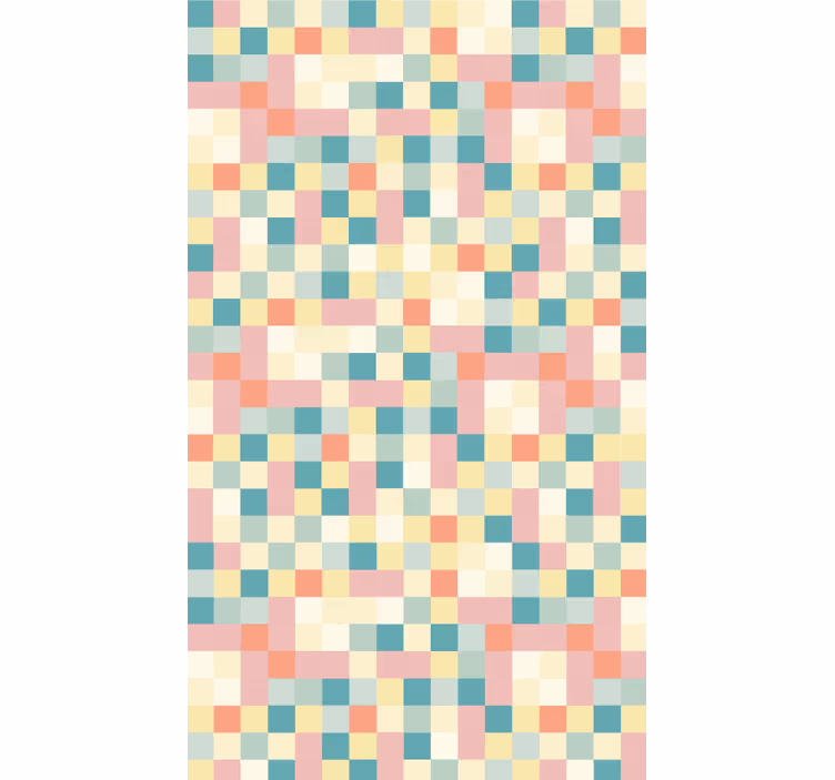 Rullgardin sovrum färgglada pastellrutor - Tenstickers