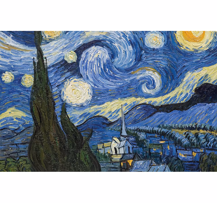 Rullgardin sovrum van gogh stjärnenatt - Tenstickers