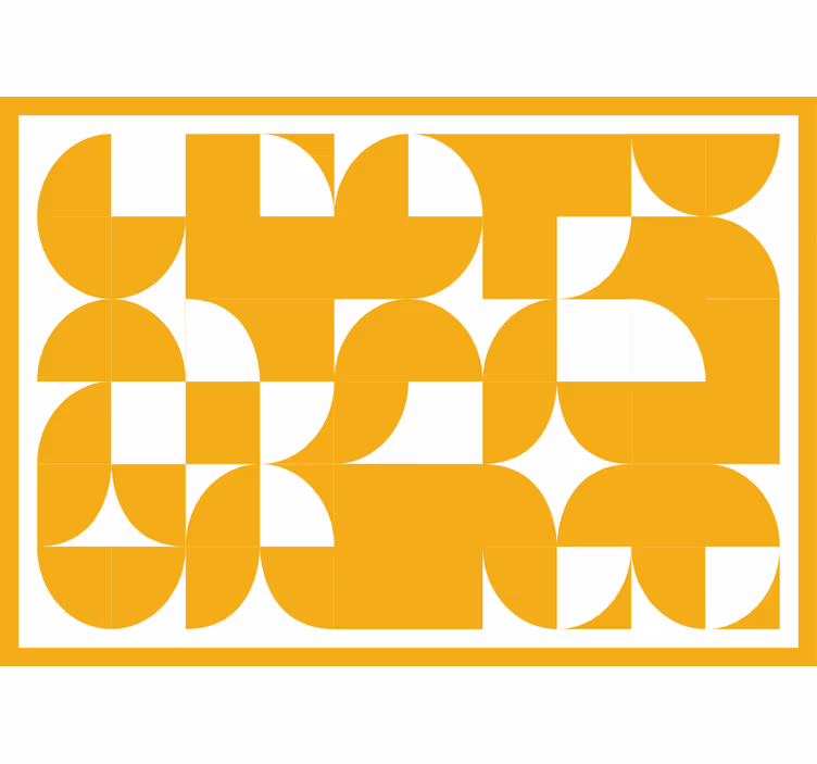 Rullgardin sovrum gult cirkel geometriskt mönster - Tenstickers