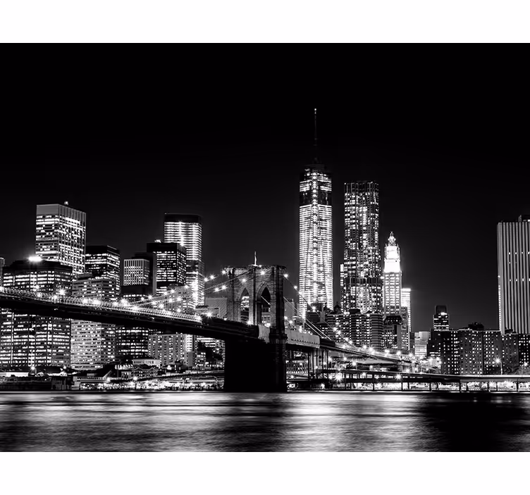 Rullgardin grå fototapet new york east river - Tenstickers
