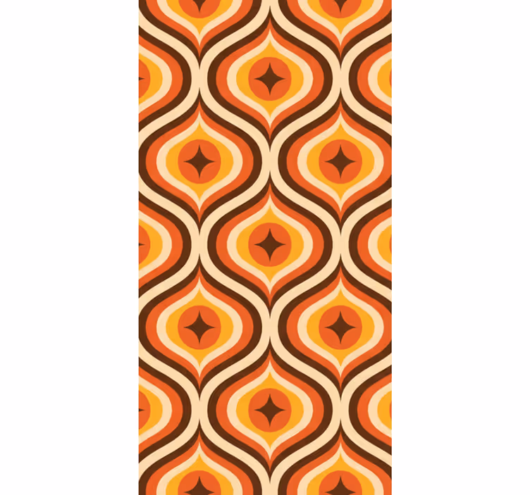 Rullgardin vintage 70-tals orange mönster - Tenstickers
