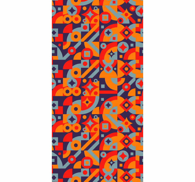Rullgardin vintage geometriska motiv - Tenstickers