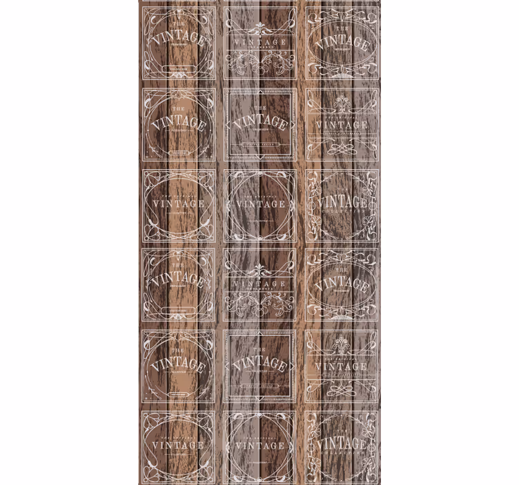 Rullgardin vintage stämplade tunnor - Tenstickers
