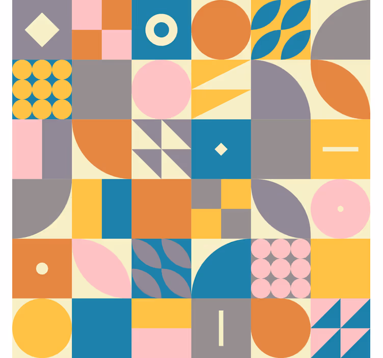 Rullgardin vintage retro geometrisk - Tenstickers