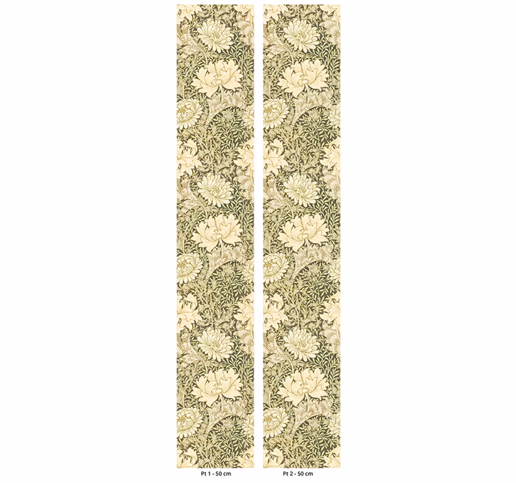 Rullgardin vintage art nouveau krysantemum - Tenstickers