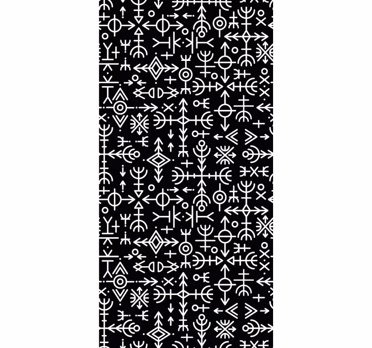 Rullgardin vintage med vikingasymboler set - Tenstickers