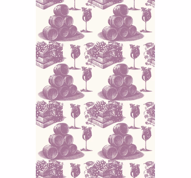 Rullgardin vintage franskt mönster i violett - Tenstickers