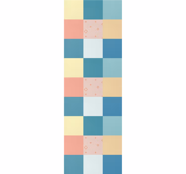 Rullgardin vintage patchwork färgglad retro mönster - Tenstickers