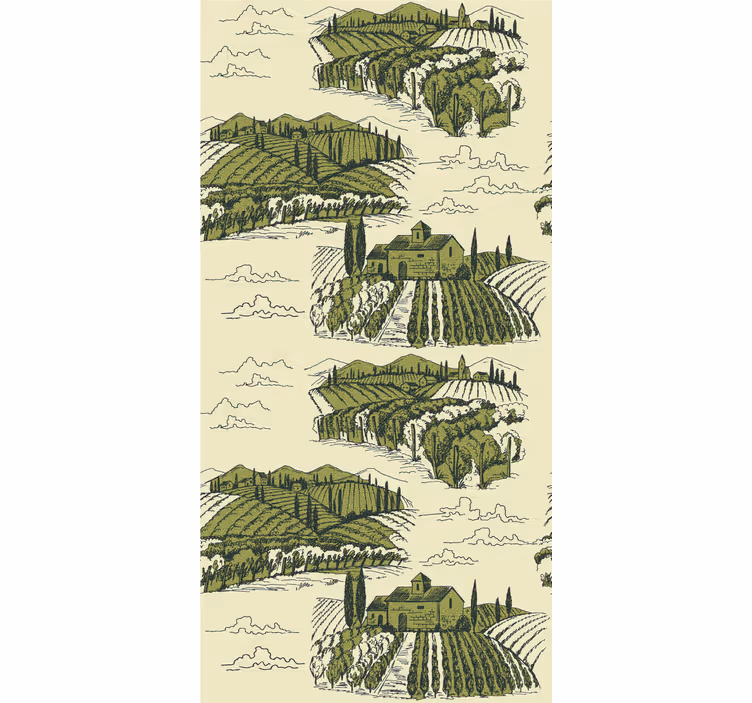 Rullgardin vintage landskap - Tenstickers