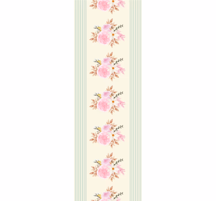 Rullgardin vintage fransk provensalsk randig blommönster - Tenstickers