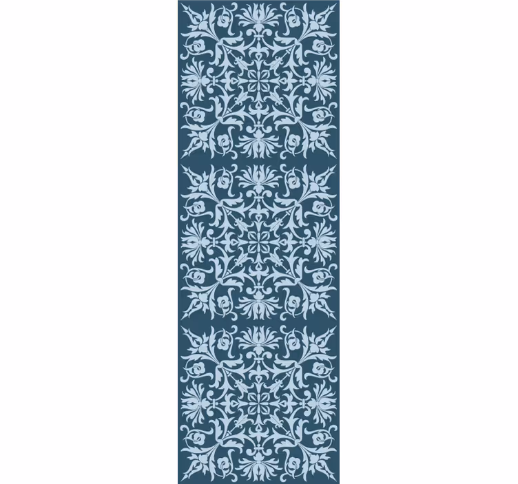 Rullgardin vintage fransk provensalsk blå blommönster - Tenstickers