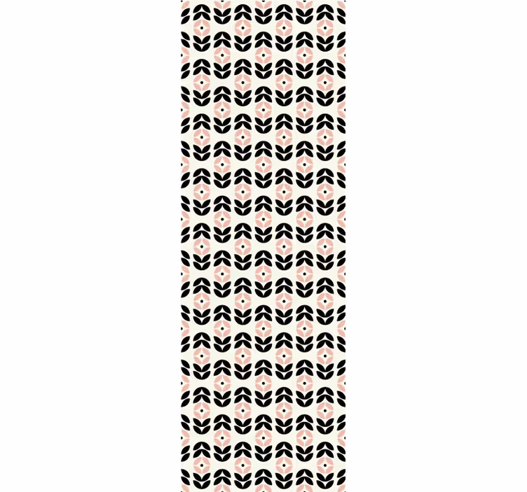 Rullgardin vintage rosa geometriska blommor mönster - Tenstickers