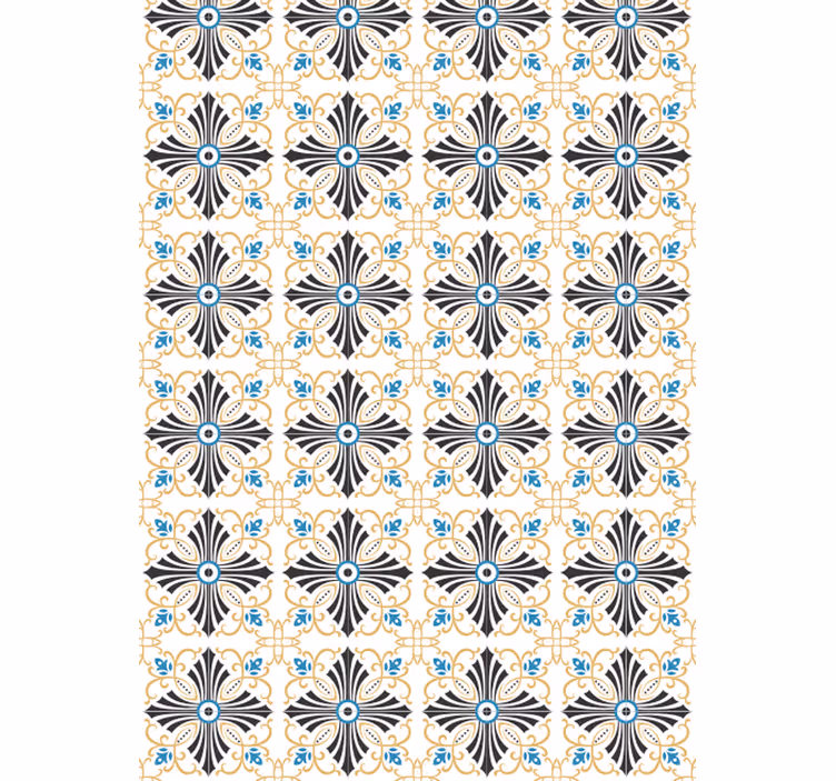 Rullgardin vintage korsspiral design - Tenstickers
