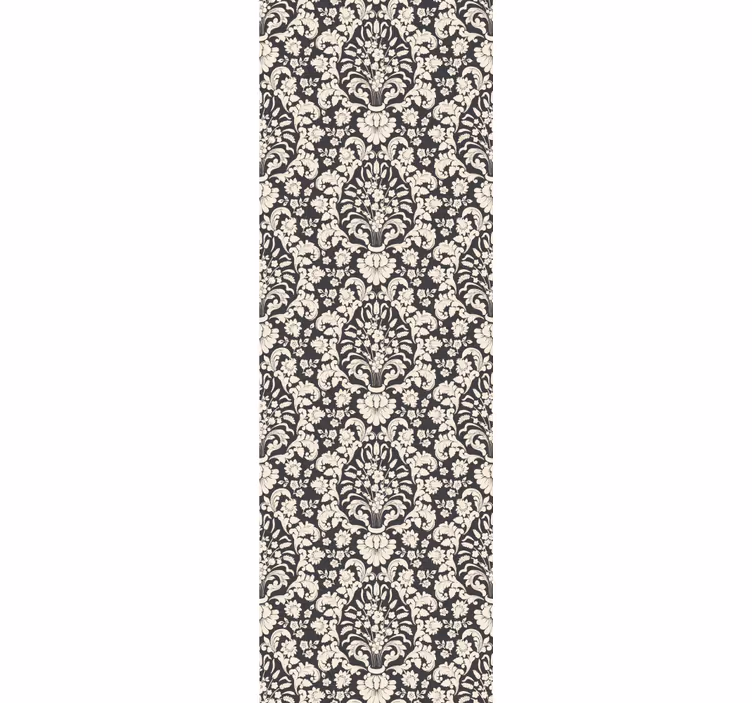 Rullgardin vintage med blommönster detaljer - Tenstickers