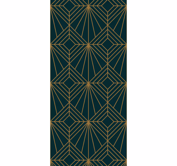 Rullgardin vintage turkos diamantmönster - Tenstickers