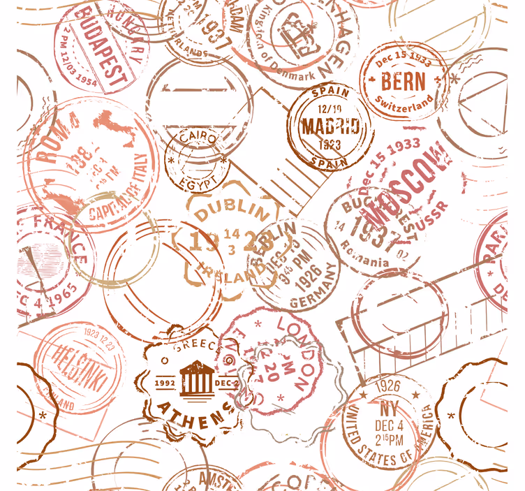 Rullgardin vintage retro stämplar - Tenstickers